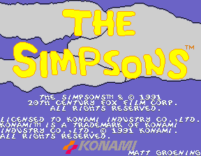 The Simpsons (2 Players World, set 2) Title Screen
